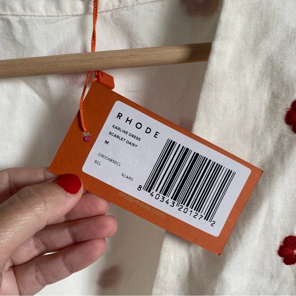 RHODE White and Red Polka Dot Midi Dress - Picture 6 of 12
